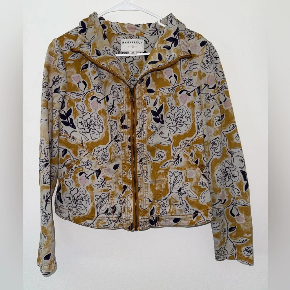 Anthropologie Marrakech Full Zip Floral Jacket size medium - Picture 3 of 9